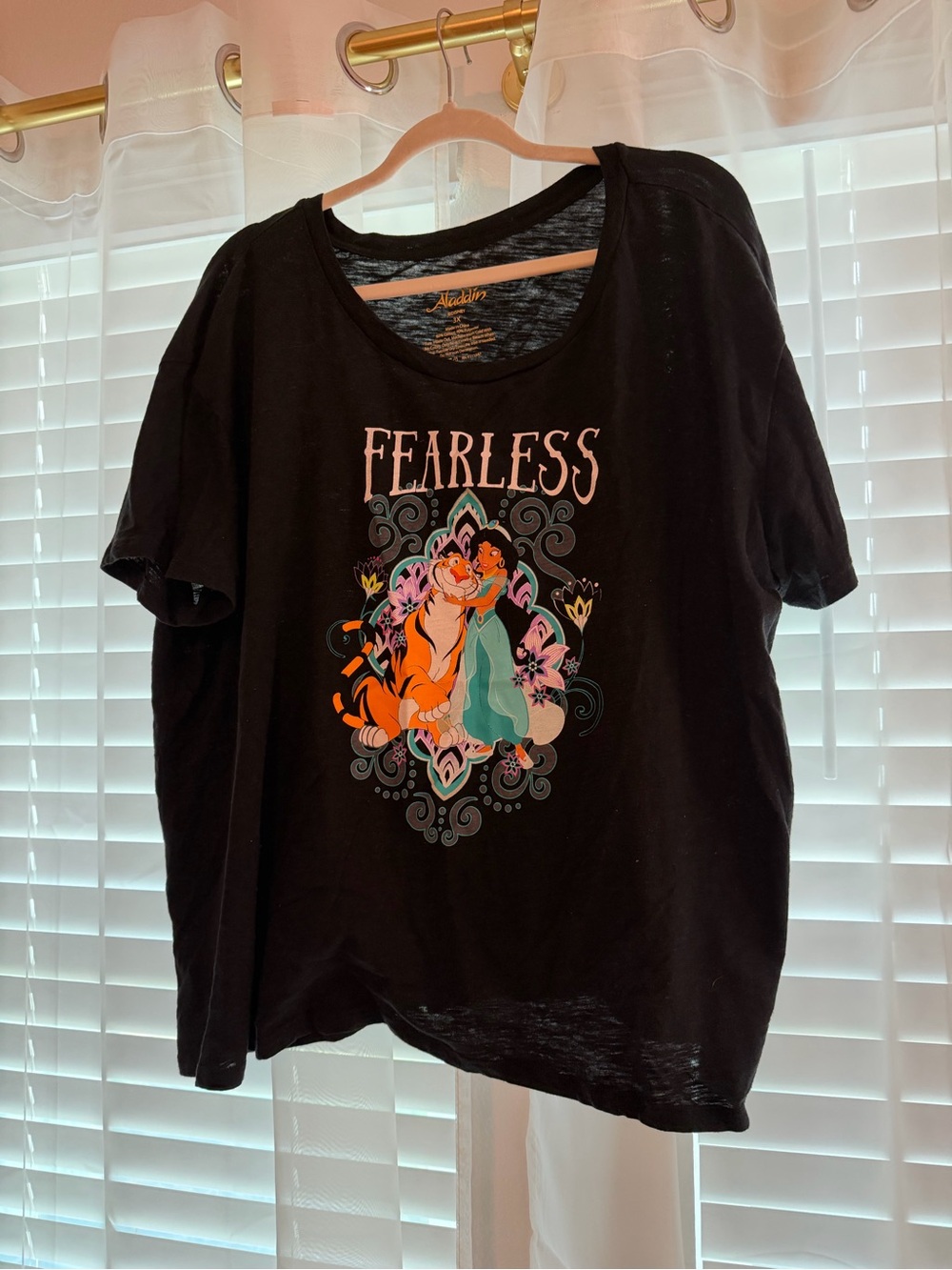 Aladdin “Fearless” Black Graphic Women's Tee